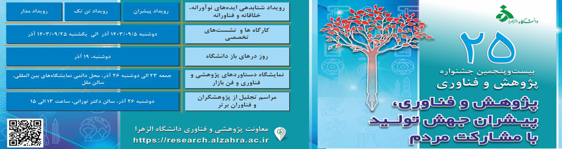 برنامه های جشنواره بزرگداشت پژوهش و فناوری سال 1403